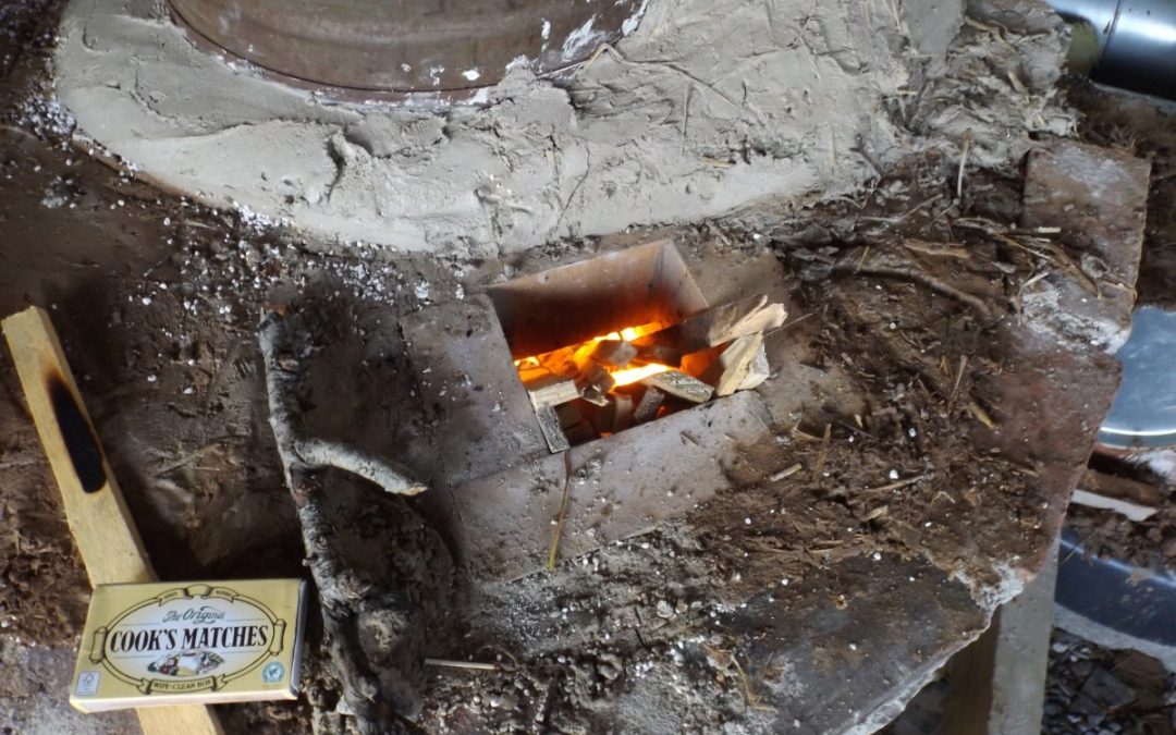 Lighting the rocket mass heater